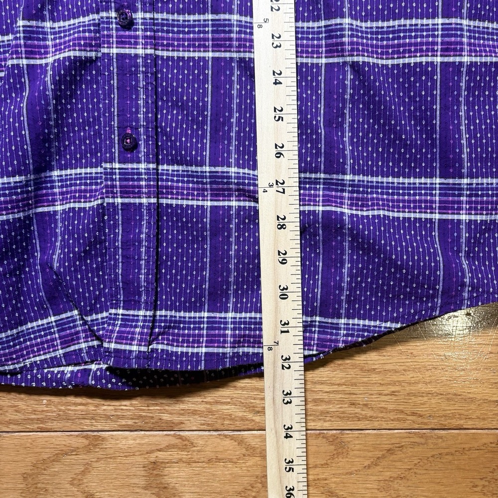 Cinch 100% Cotton Long Sleeve Purple Button L Country Western Cowboy Rockabilly - Picture 5 of 8
